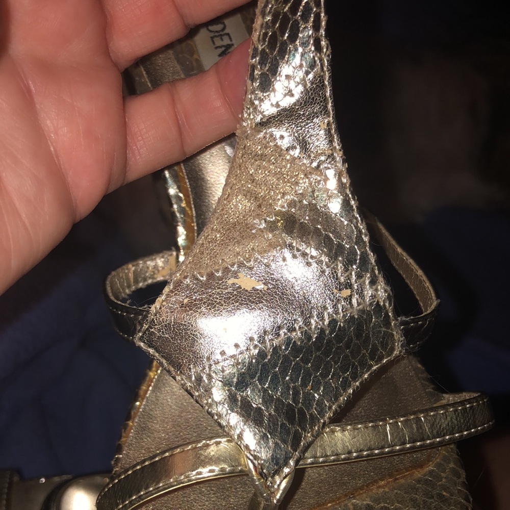 Steve Madden Metallic Gold Platform Sandals - Picture 9 of 9